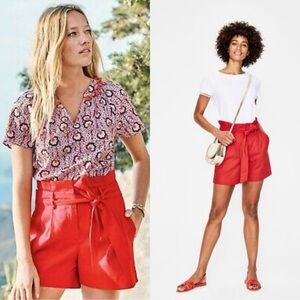 Boden Linen Blend Coral Shorts